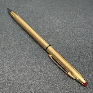 Vintage Anson Twist Ballpoint Pen, Karatclad Heavy Electroplated Made In USA